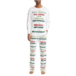 WHOOPI GENDER INCLUSIVE MERRY CHRISTMAS COTTON PYJAMAS IN MULTI Sz M